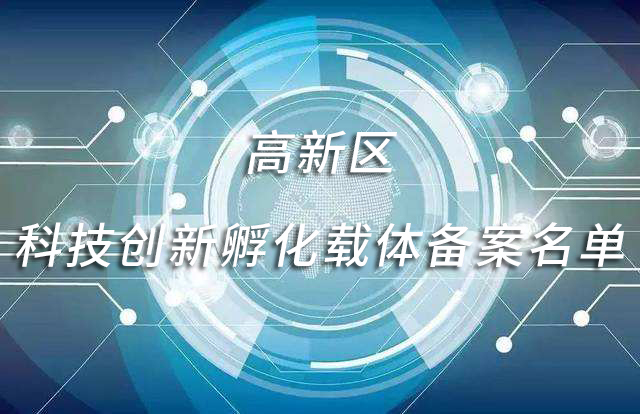2021年度合肥高新区科技创新孵化载体备案名单公示