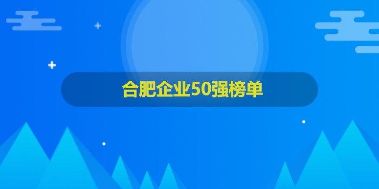 2021年合肥企业50强名单