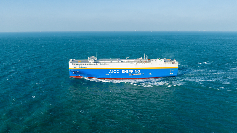 安徽省首艘7000车位LNG双燃料汽车滚装船（W2241）成功试航返港