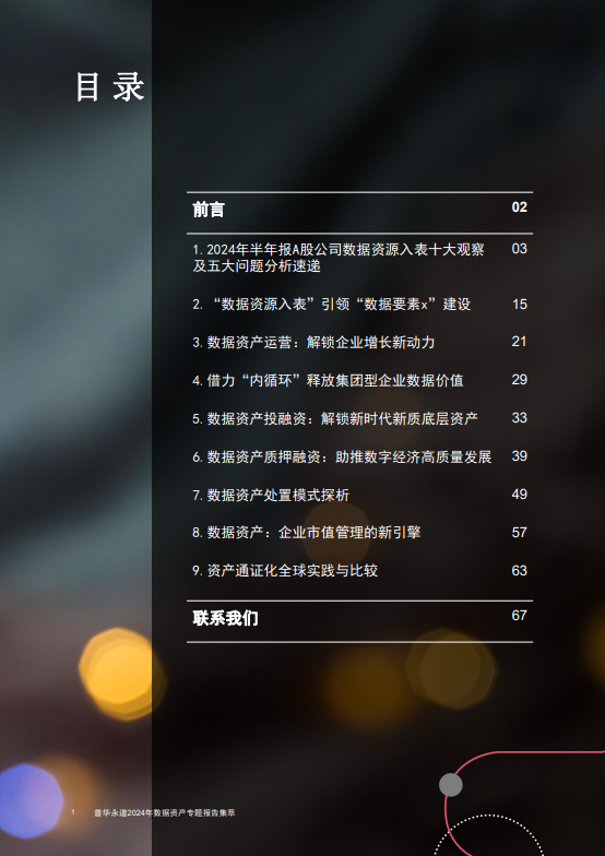 普华永道2024年数据资产专题报告集萃