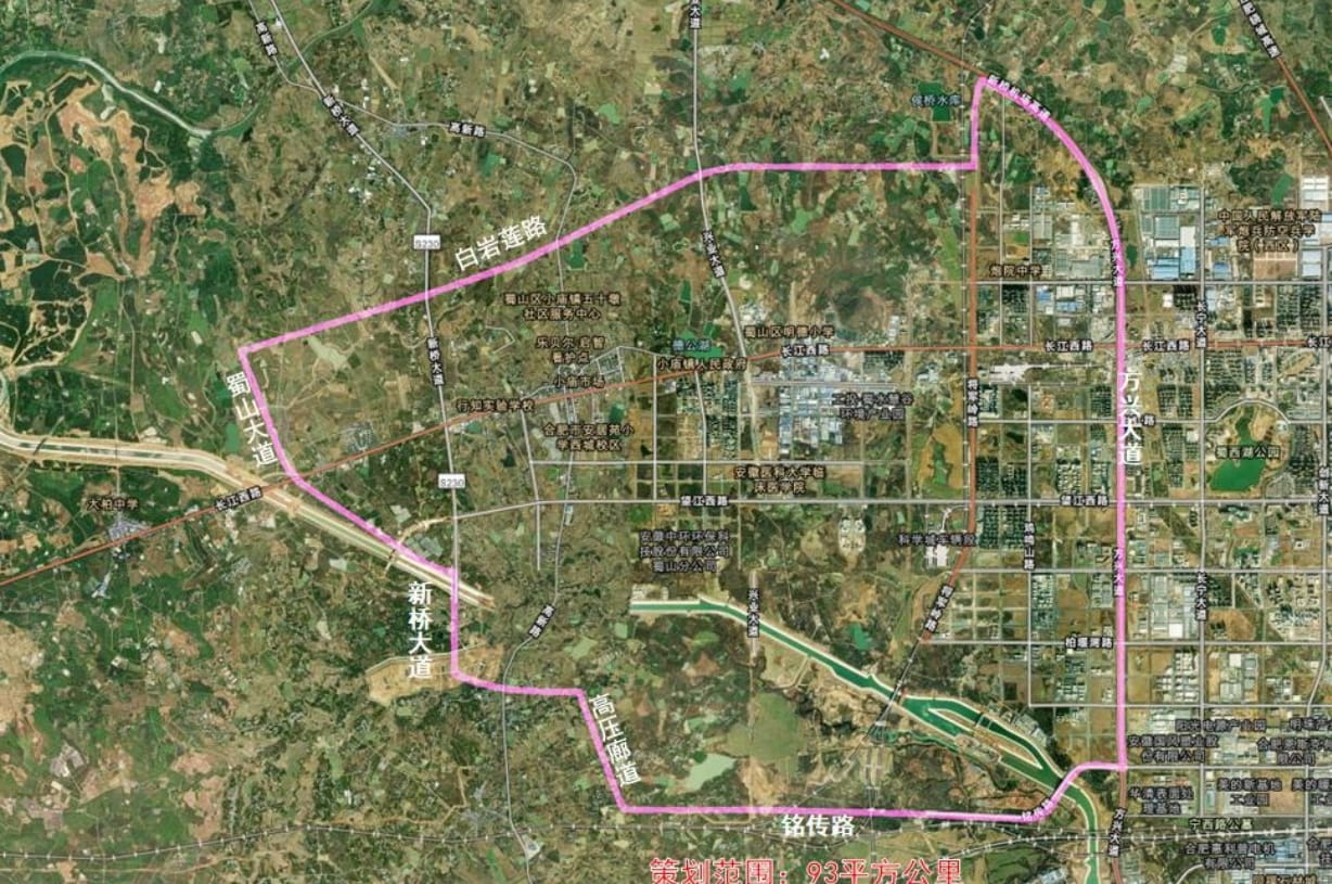 运河新城、讯飞小镇片区综合开发策划范围示意图