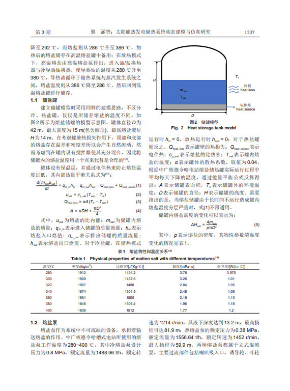 太阳能热发电储热系统动态建模与仿真研究
